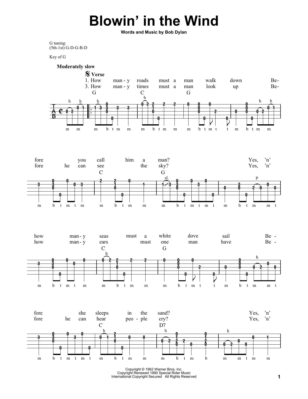 Produktgalerie: Seite 1 von 1 Blowin' In The Wind, Bob Dylan, Banjo