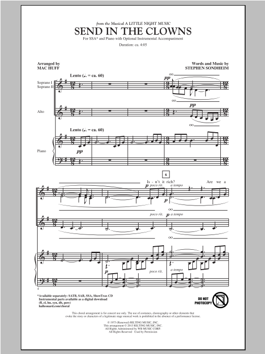 Produktgalerie: Seite 1 von 1 Send In The Clowns, Mac Huff, Chor