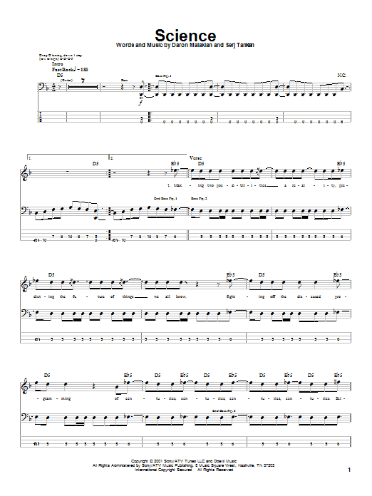 Produktgalerie: Seite 1 von 1 Science, System Of A Down, E-Bass