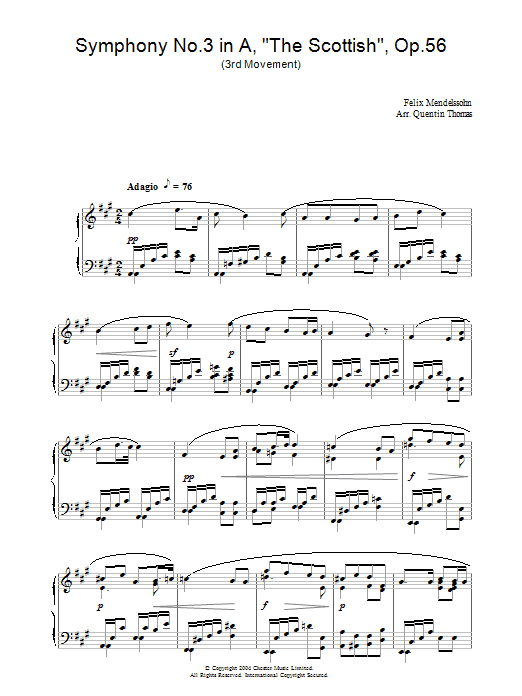 Product gallery: Page 1 of 1 Symphony No.3 in A, 'The Scottish', Op.56 (3rd Movement), Felix Mendelssohn
