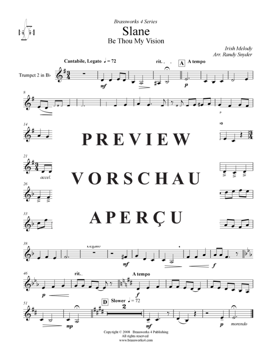 Produktgalerie: Seite 7 von 9 Be Thou My Vision - Slane, , (2xTrompete in B, Horn in F, Posaune)