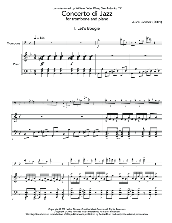 Product gallery: Page 1 of 11 Concerto di Jazz, , (trombone and piano)