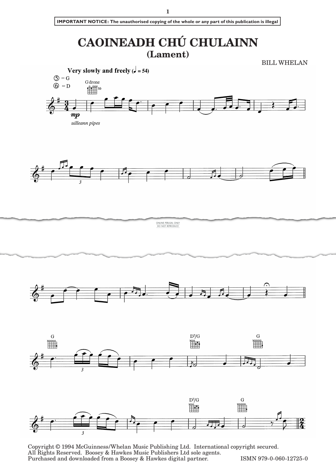 Produktgalerie: Seite 1 von 1 Caoineadh Chú Chulainn (Lament) (from 'Riverdance'), Bill Whelan, Violine