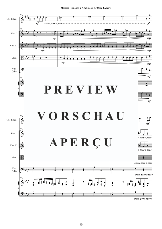 Product gallery: Page 11 of 11 Concerto in Ab-Dur Op.9, , Oboe D'Amore Solo, String Ensemble, and Harpsichord (Bc)
