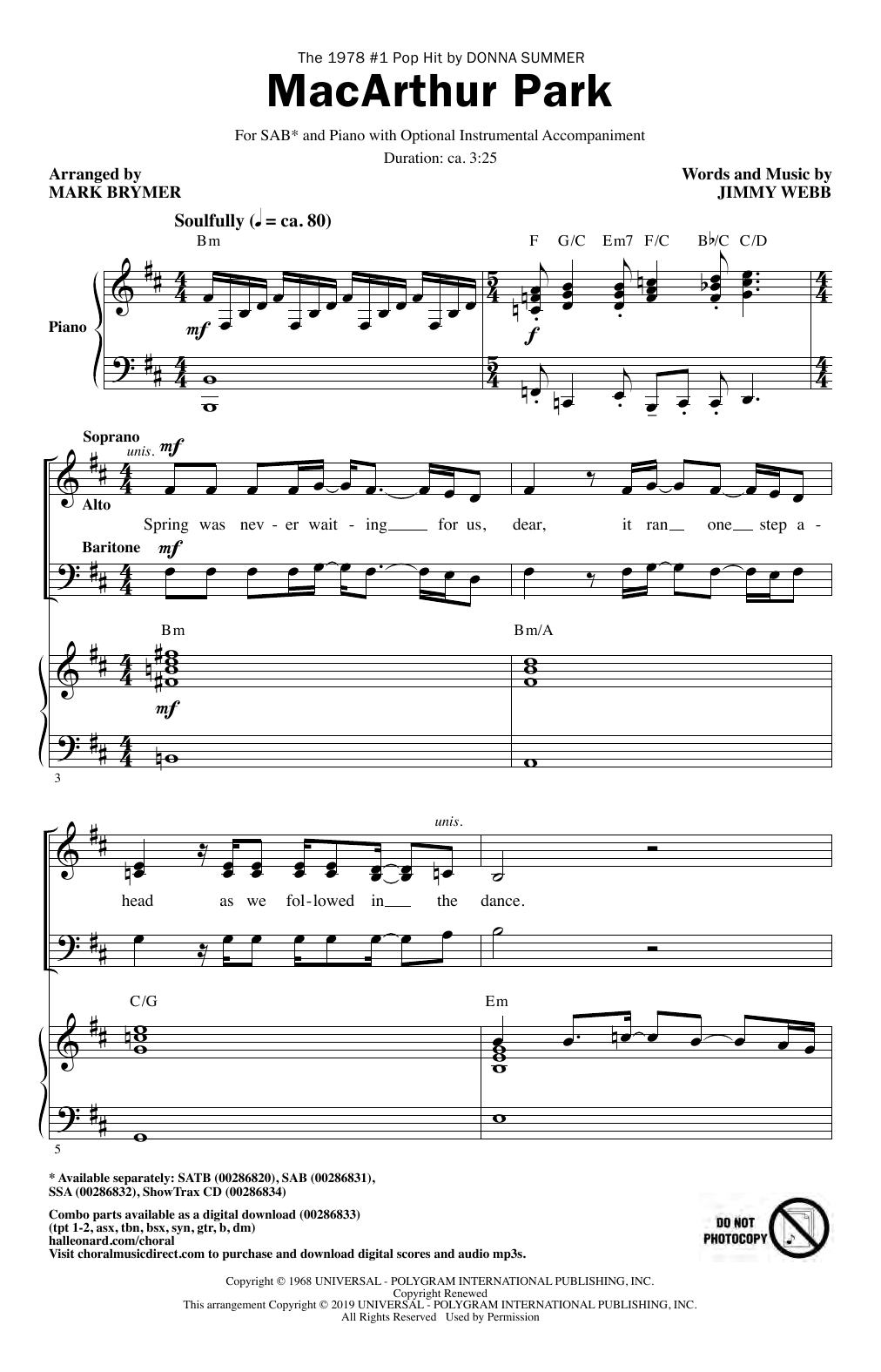 Product picture to: MacArthur Park (arr. Mark Brymer)