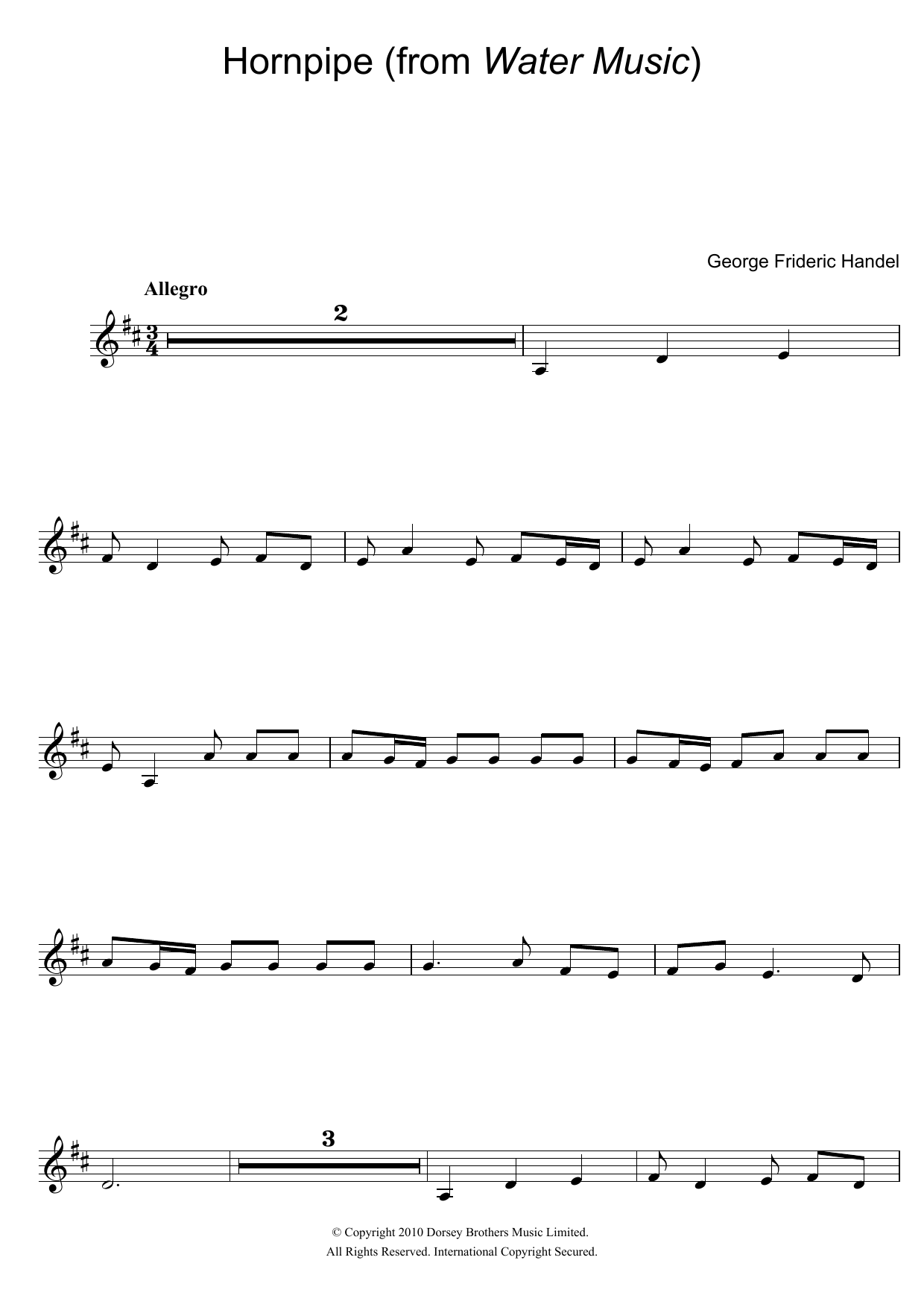 Product gallery: Page 1 of 1 Hornpipe (from The Water Music Suite), George Frideric Handel