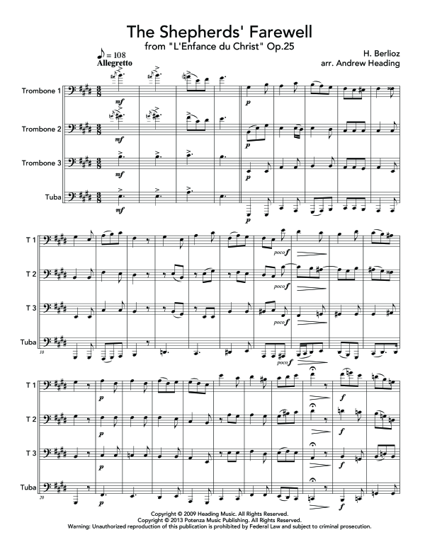 Produktgalerie: Seite 1 von 11 Shepherd´s Farewell, , (Blechbläser Quartett 3x Posaune + Tuba)