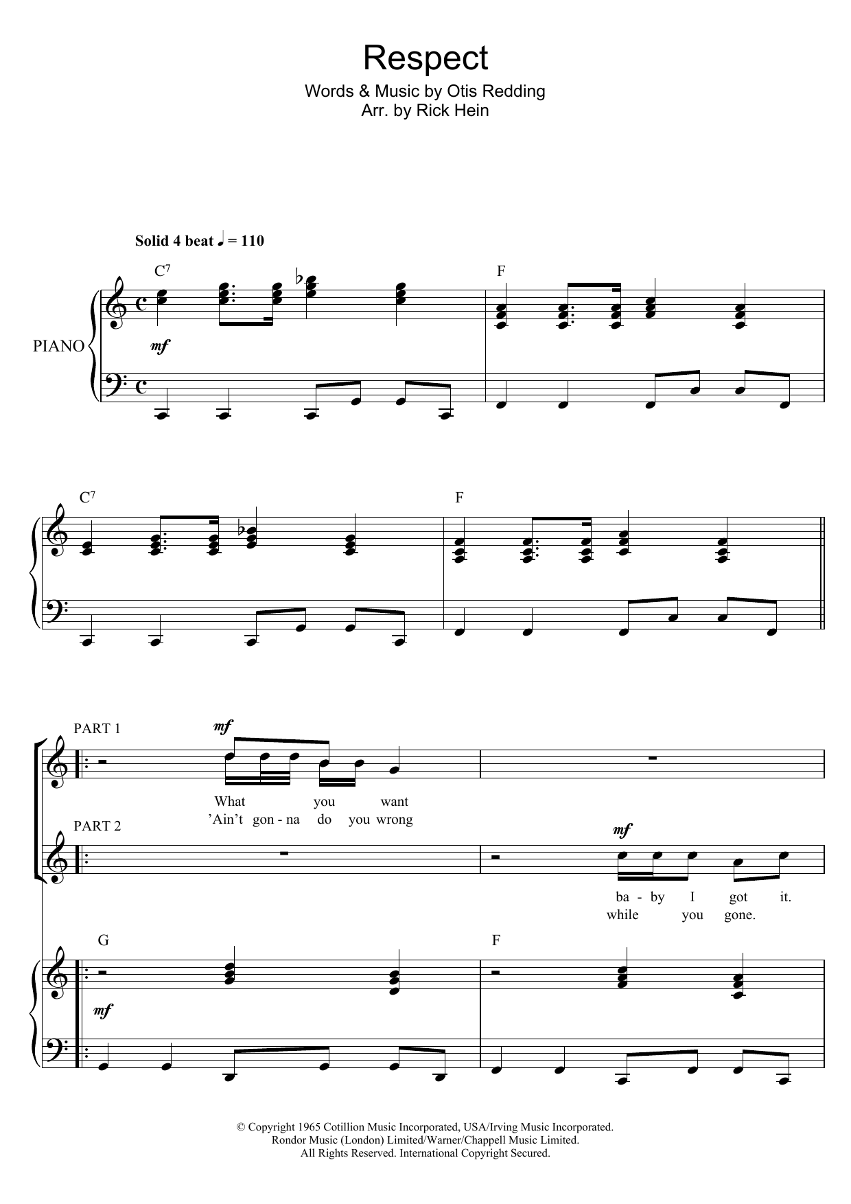 Product picture to: Respect (Arr. Rick Hein)