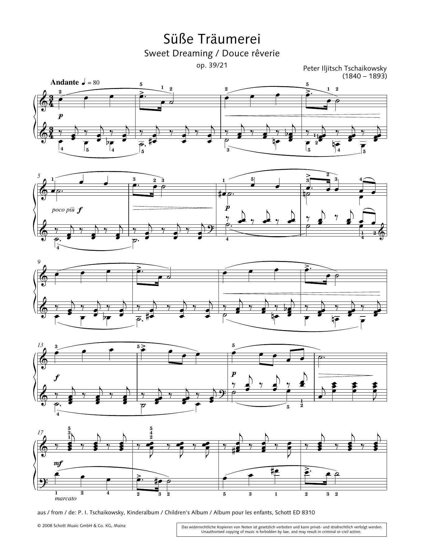 Product gallery: Page 1 of 1 Sweet Dreaming, Pyotr Il'yich Tchaikovsky
