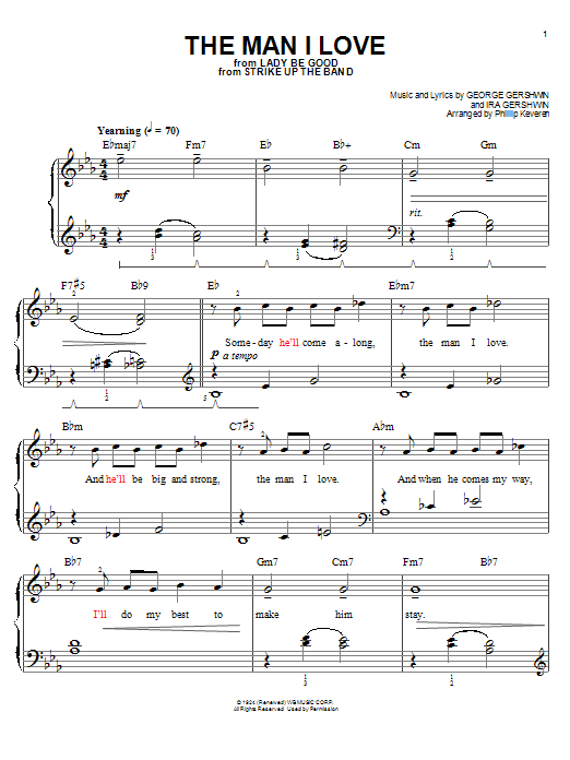 Product picture to: The Man I Love (arr. Phillip Keveren)