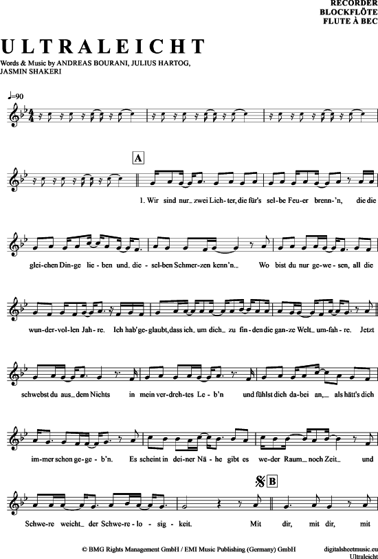 Product gallery: Page 1 of 4 Ultraleicht , Bourani, Andreas, (recorder)