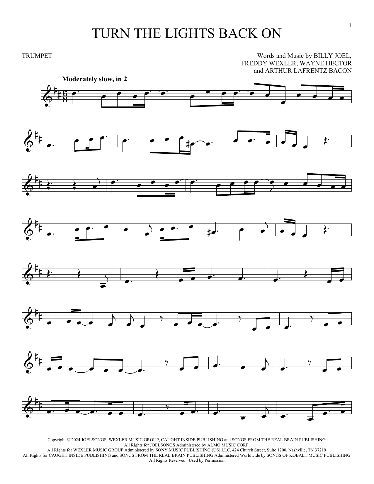 Produktgalerie: Seite 1 von 1 Turn The Lights Back On, Billy Joel, Trompete