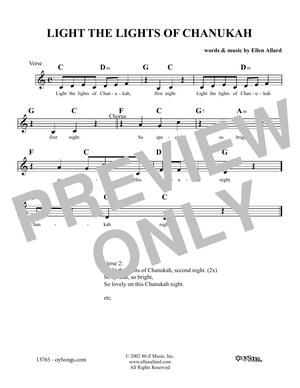 Produktgalerie: Seite 1 von 1 Light The Lights Of Chanukah, Ellen Allard, Melodieinstrument