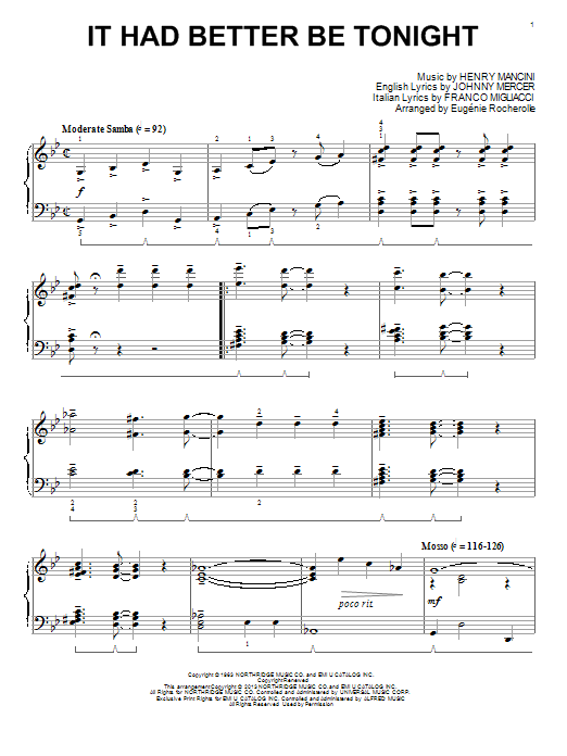 Product gallery: Page 1 of 1 It Had Better Be Tonight, Henry Mancini