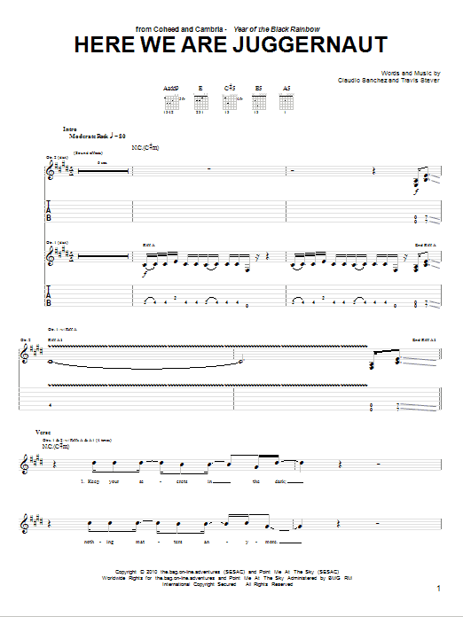 Produktgalerie: Seite 1 von 1 Here We Are Juggernaut, Coheed And Cambria, Gitarre