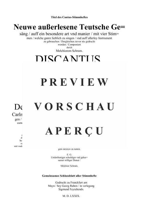 Produktgalerie: Seite 5 von 11 Neue deutsche Gesänge (1579), , Gemischter Chor 4-stimmig