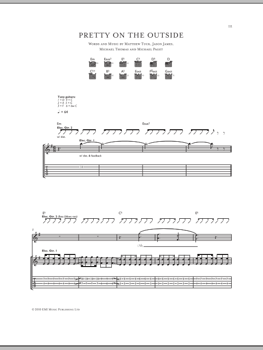 Produktgalerie: Seite 1 von 1 Pretty On The Outside, Bullet For My Valentine, Gitarre
