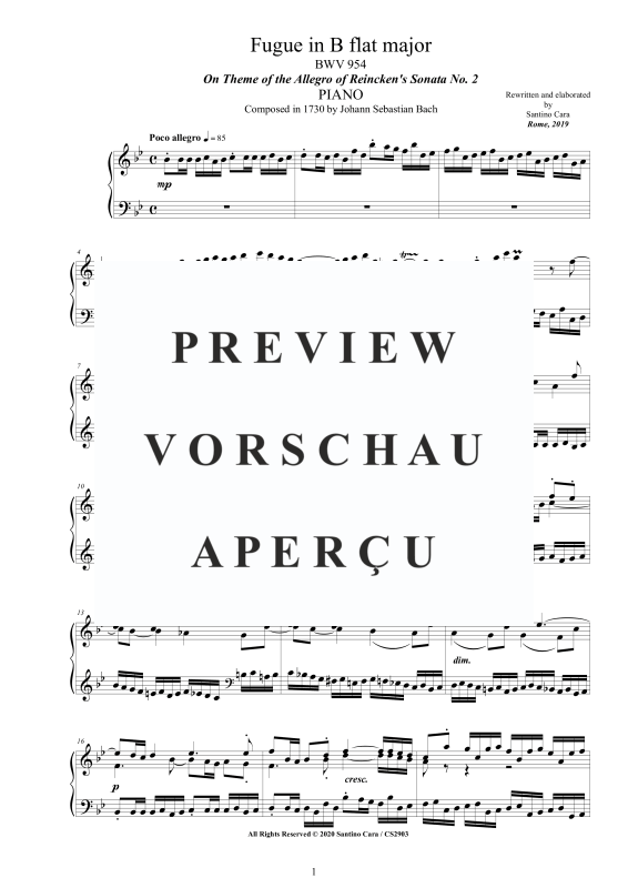 Product gallery: Page 2 of 7 Fuge in B-Dur BWV 954, , Solo Piano