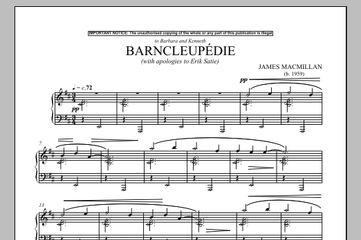 Product gallery: Page 1 of 1 Barncleupedie (With Apologies To Erik Satie), James MacMillan