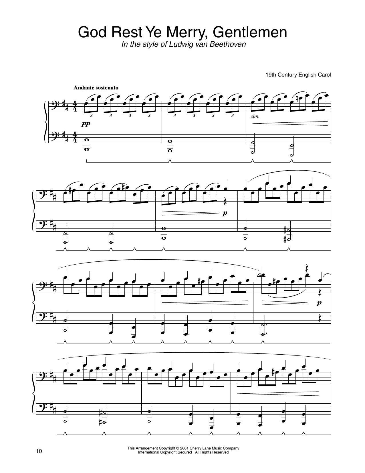 Product gallery: Page 1 of 1 God Rest Ye Merry, Gentlemen (in the style of Beethoven) (arr. Carol Klose), Traditional English Carol