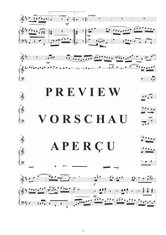 Produktgalerie: Seite 4 von 11 Flöten Sonate Nr. 2 in D-Dur BWV 1028, , Flöte und Cembalo/Klavier