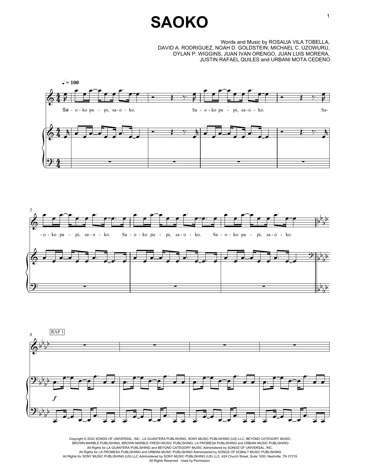 Produktgalerie: Seite 1 von 1 Saoko, Rosalía, Gesang, Gitarre, Klavier