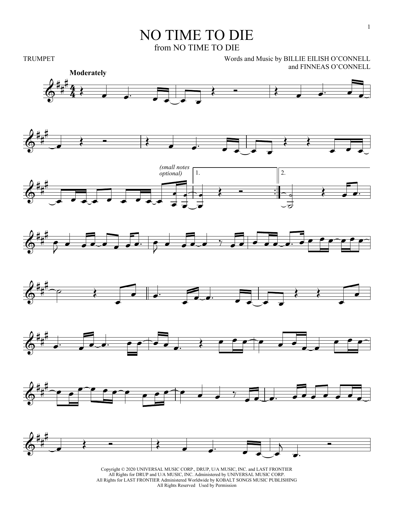 Produktgalerie: Seite 1 von 1 No Time To Die, Billie Eilish, Trompete