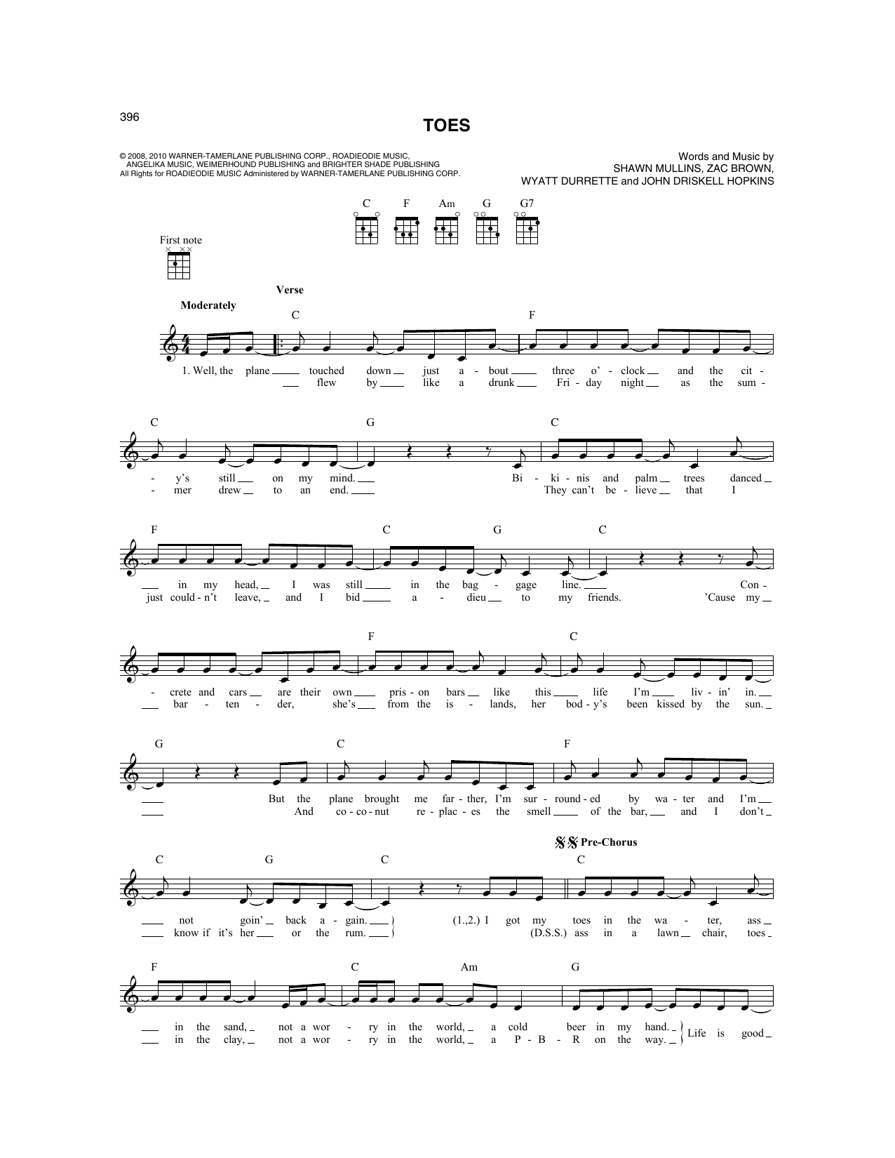 Produktbild zu:  Toes - Zac Brown Band