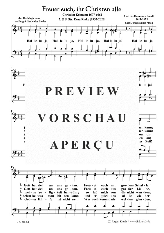 gallery: Freuet euch, ihr Christen alle , , (Gemischter Chor)