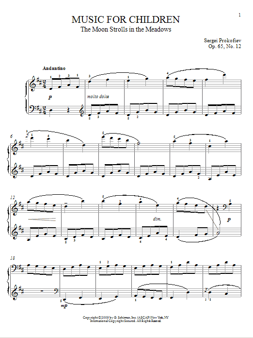 Product gallery: Page 1 of 1 The Moon Strolls In The Meadows, Sergei Prokofiev