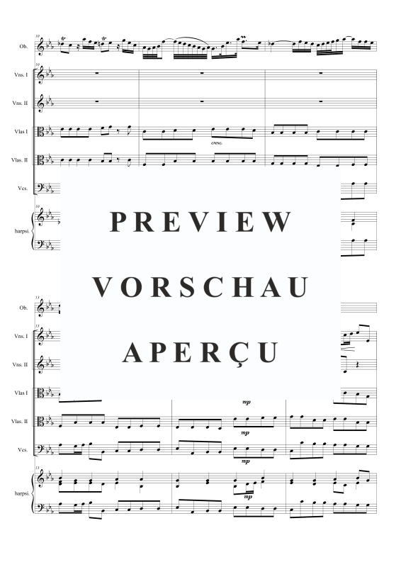 Produktgalerie: Seite 3 von 11 Oboen Konzert in Es-Dur, , Oboe Solo, Streicherensemble und Cembalo BC