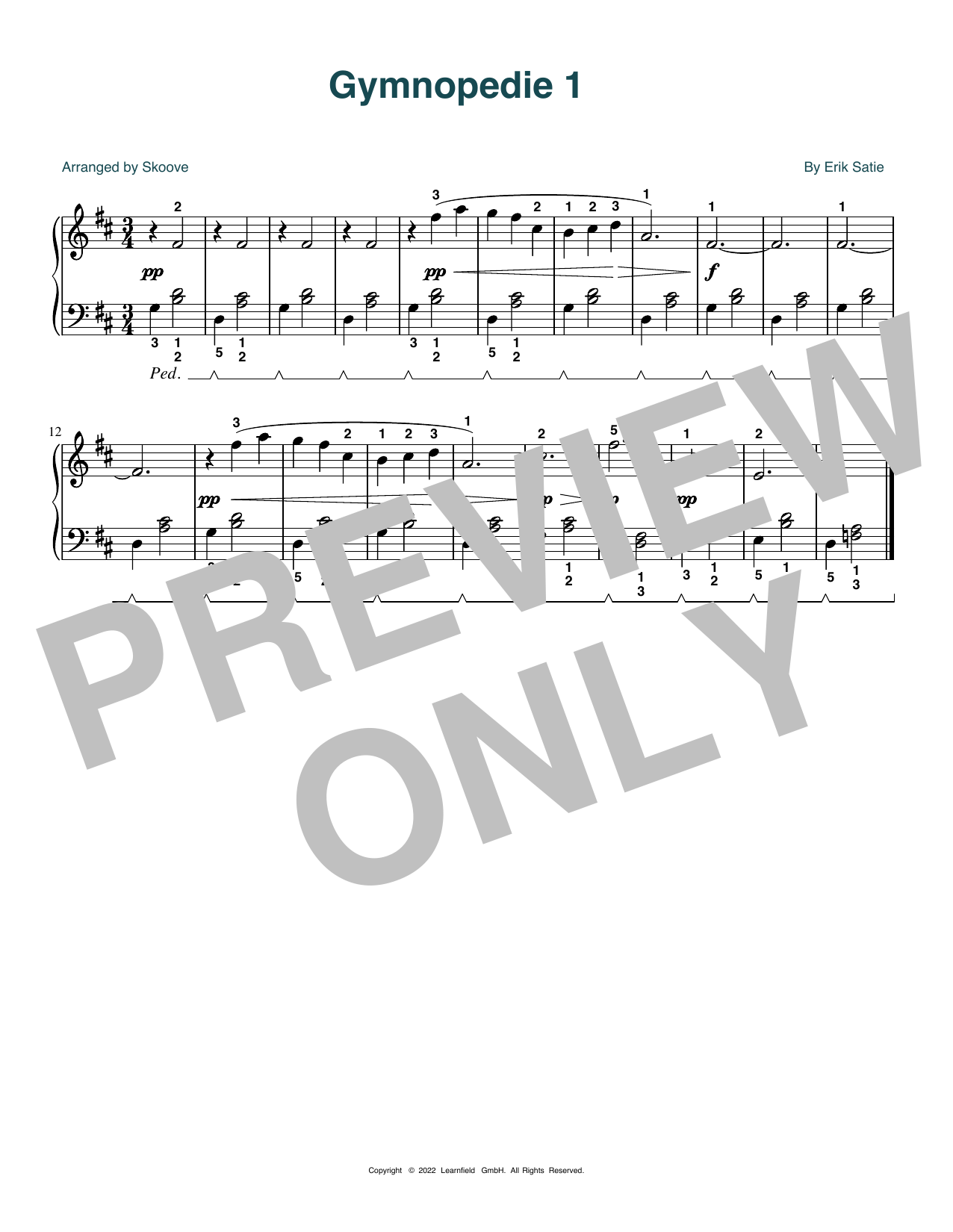 Produktbild zu: Gymnopedie No. 2 (arr. Skoove)