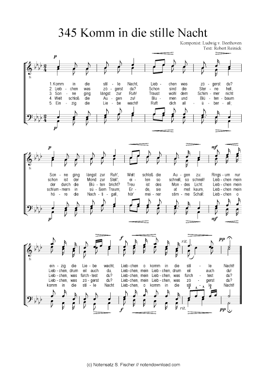 Product picture to: Komm in die stille Nacht Ludwig v. Beethoven / Robert Reinick