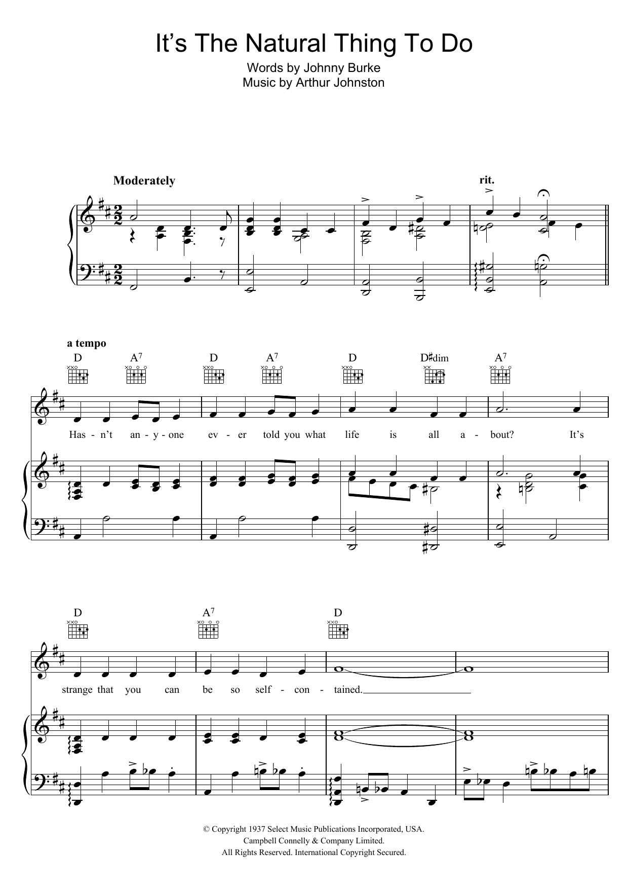 Produktgalerie: Seite 1 von 1 It's The Natural Thing To Do, Bing Crosby, Gesang, Gitarre, Klavier