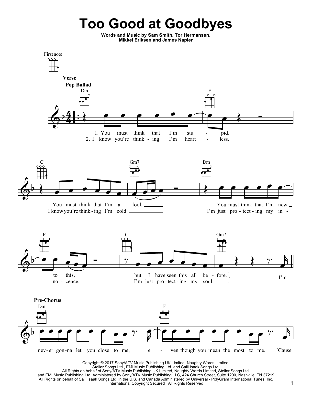 Product gallery: Page 1 of 1 Too Good At Goodbyes, Sam Smith