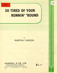 cover: So Tired Of Your Runnin' 'Round, Martha Carson, Gesang, Gitarre, Klavier