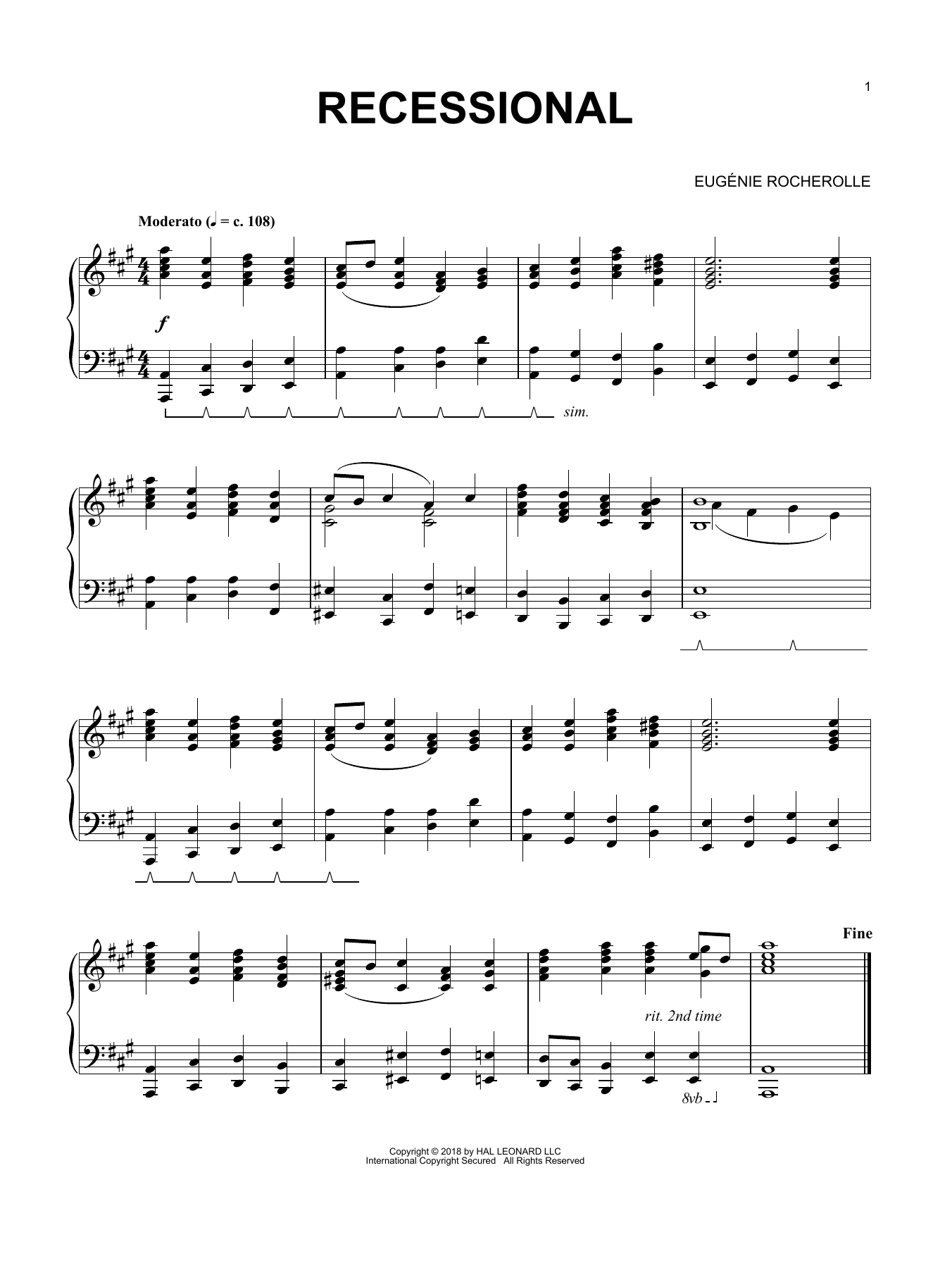 Produktgalerie: Seite 1 von 1 Recessional, Eugénie Rocherolle, Klavier