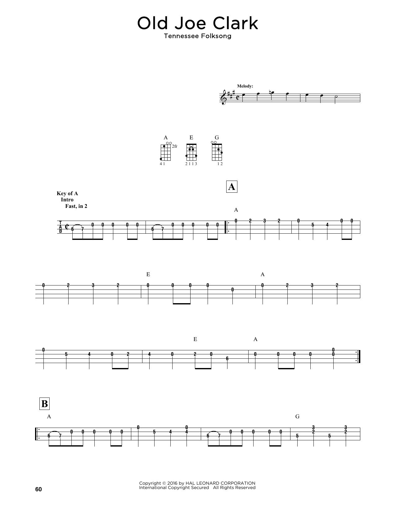 Produktgalerie: Seite 1 von 1 Old Joe Clark (arr. Fred Sokolow), Tennessee Folksong