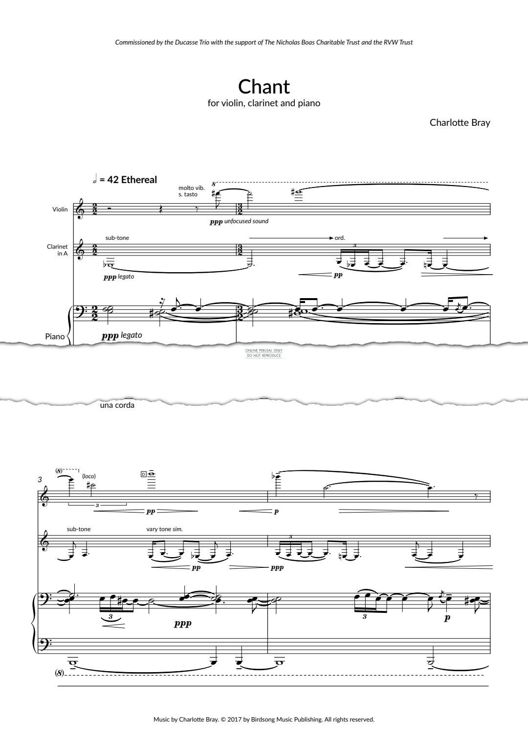 Produktgalerie: Seite 1 von 1 Chant, Charlotte Bray, Klarinette, Klavier, Violine