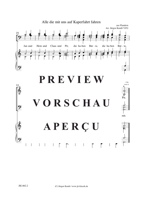 Produktgalerie: Seite 3 von 5 Alle die mit uns auf Kaperfahrt fahren, , Männerchor + Klavier