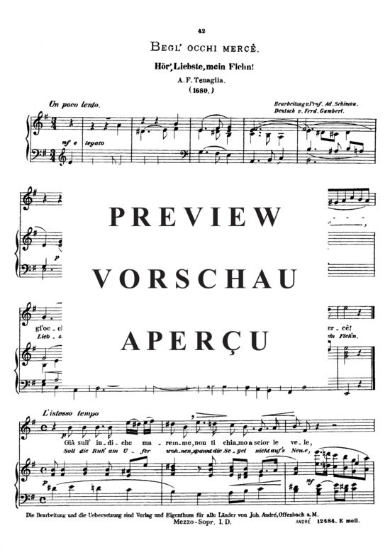 gallery: Begli occhi, mercè  , Schimon Adolph, (Gesang mittel + Klavier)