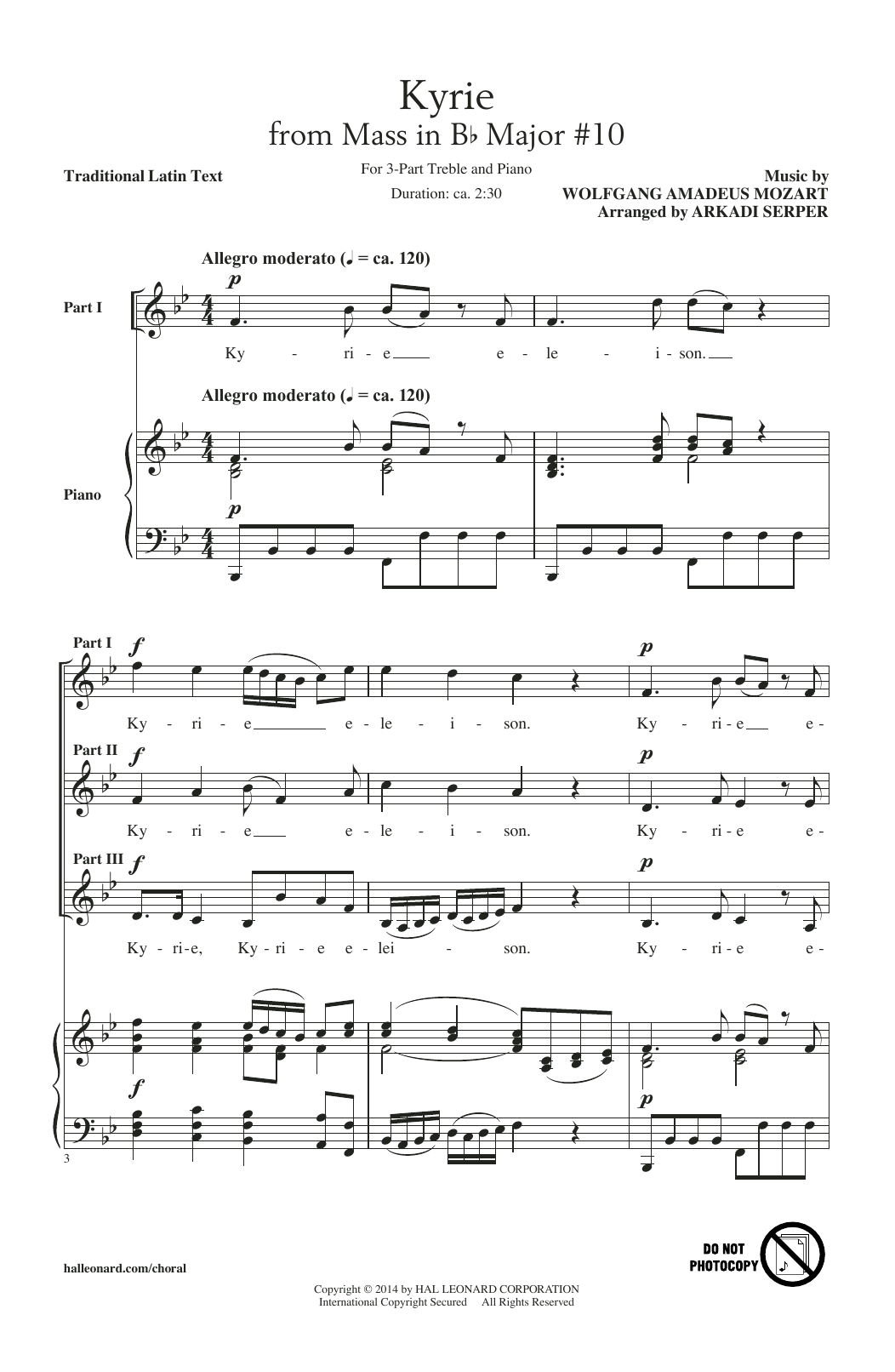 Product picture to: Kyrie (From The Mass In B-Flat Major #10)