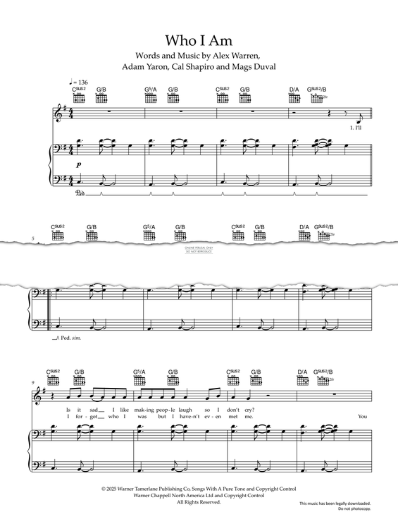 Produktgalerie: Seite 1 von 1 Who I Am, Alex Warren, Gesang, Gitarre, Klavier