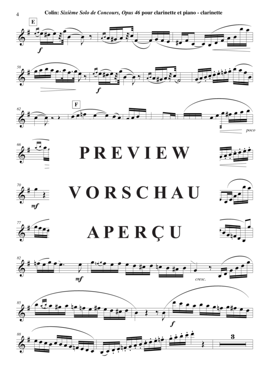 Produktgalerie: Seite 19 von 21 Sixième Solo de Concours, opus 46 , , (Klarinette in B + Klavier)