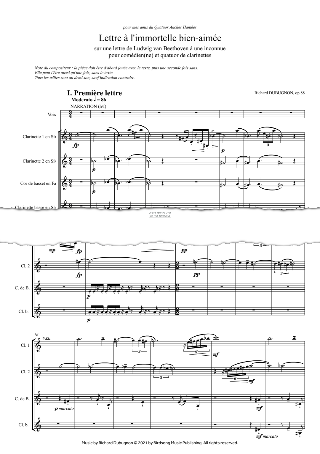 gallery: Lettre à l'immortelle bien aimée, Richard Dubugnon, Horn, Klarinette