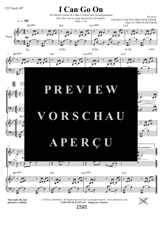 gallery: I Can Go On, , Gemischter Chor SAM/Solo opt. und Klavier