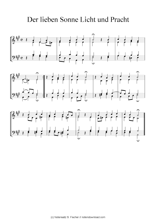 Product picture to: Der lieben Sonne Licht und Pracht Johann Ch. G. Stade (Hrsgb.), 1830