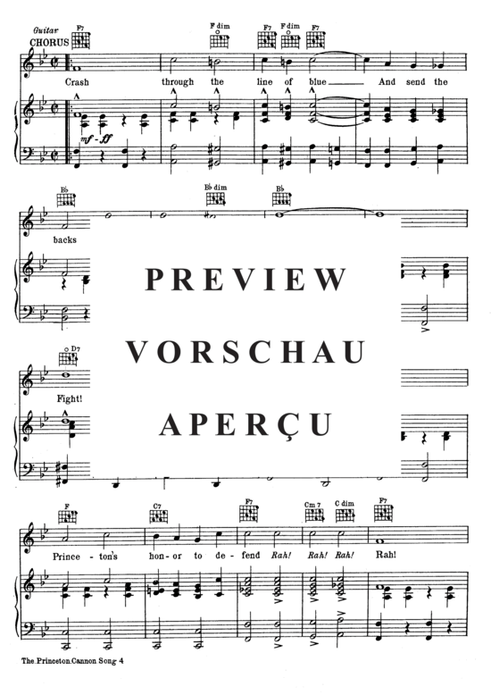 Produktgalerie: Seite 5 von 8 The Princeton Cannon Song , Popular Standard, Klavier und Gesang
