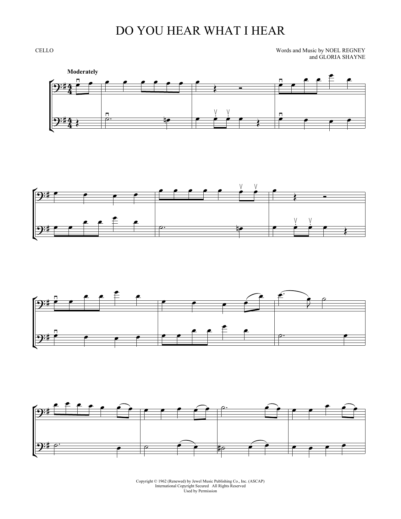 Produktgalerie: Seite 1 von 1 Do You Hear What I Hear, Noel Regney & Gloria Shayne, Violoncello