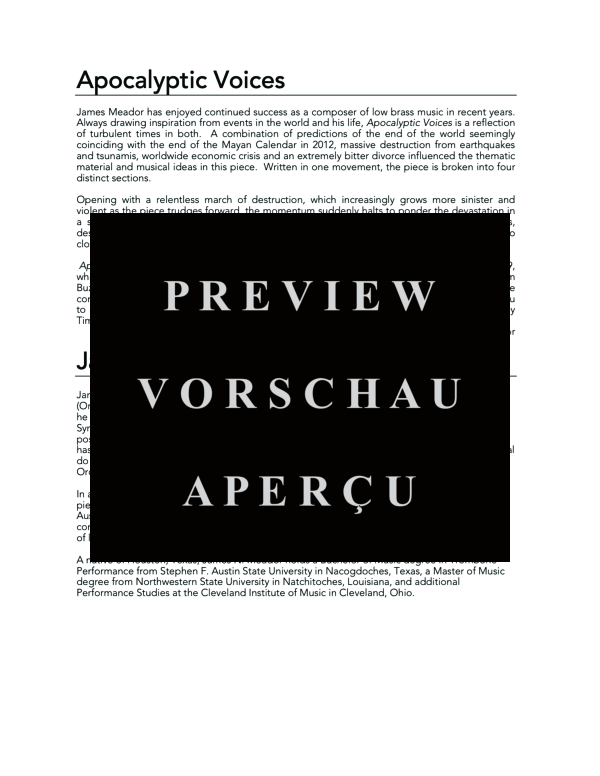 Product gallery: Page 4 of 11 Apocalyptic Voices, , (tuba and piano)